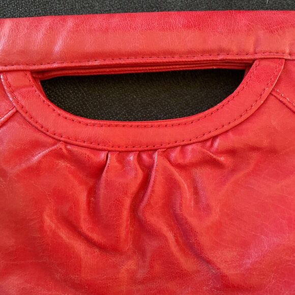 Red Clutch Embroidered Faux Leather Women Pouch Bag Handbag Soft Purse Party - Picture 4 of 12